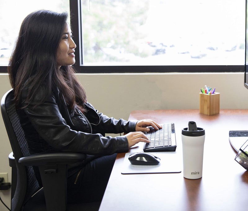 MIRA 12 oz Coffee Travel Mug - Stainless Steel Insulated Tumbler with Leak-Proof Lid - Hot & Cold Cup - Black - Image 4